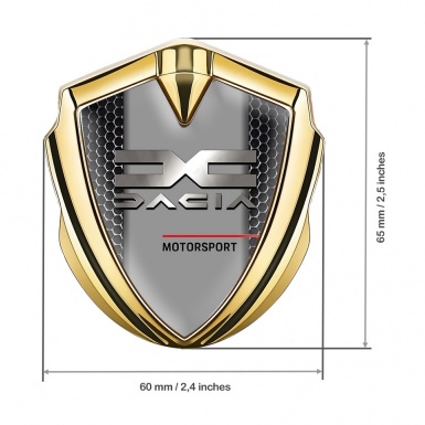 Dacia Metal Emblem Badge Gold Dark Mesh Metallic Logo Edition