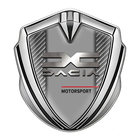 Dacia Domed Emblem Badge Silver Light Carbon Metallic Logo Edition