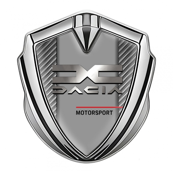 Dacia Domed Emblem Badge Silver Light Carbon Metallic Logo Edition
