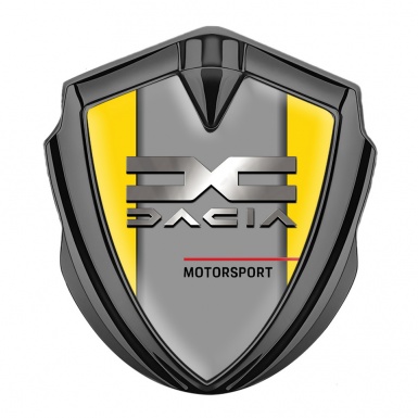 Dacia Emblem Ornament Badge Graphite Yellow Base Metallic Logo Edition