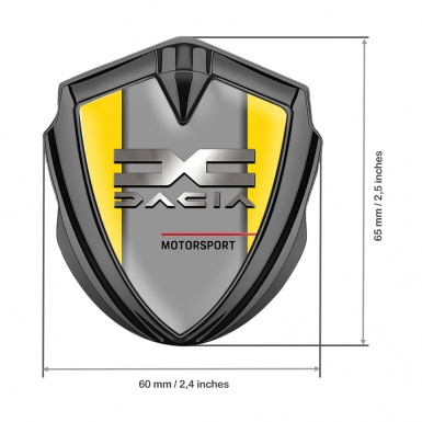 Dacia Emblem Ornament Badge Graphite Yellow Base Metallic Logo Edition