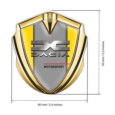 Dacia Emblem Ornament Badge Gold Yellow Base Metallic Logo Edition