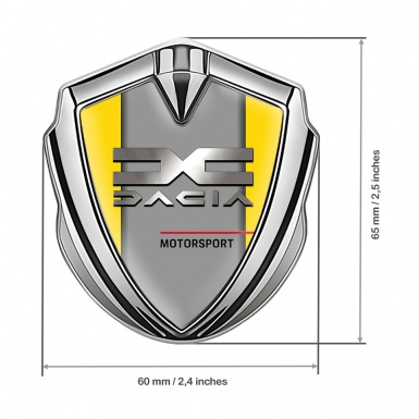 Dacia Emblem Ornament Badge Silver Yellow Base Metallic Logo Edition