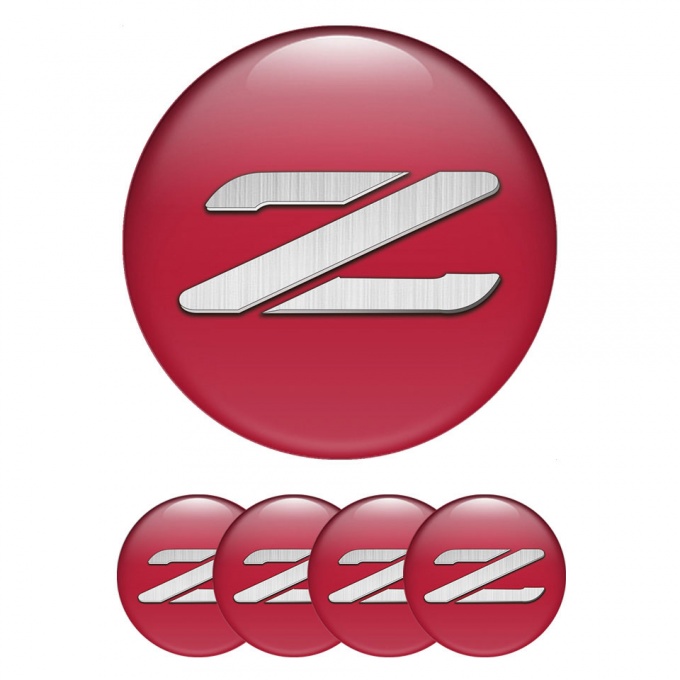 Nissan Z Emblems for Center Wheel Caps Red Logo