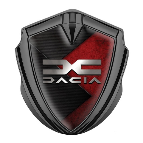 Dacia Emblem Car Badge Graphite Red Texture Metallic Color Logo