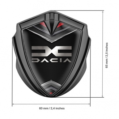 Dacia Emblem Trunk Badge Graphite Dark Fishnet Metallic Color Logo