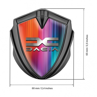 Dacia Emblem Self Adhesive Graphite Multicolor Base Metallic Color Logo