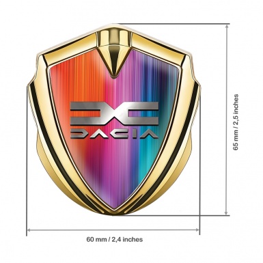 Dacia Emblem Self Adhesive Gold Multicolor Base Metallic Color Logo