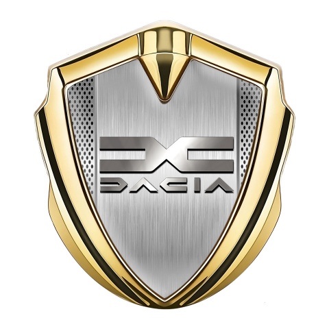 Dacia Domed Emblem Badge Gold Polished Panel Metallic Color Logo