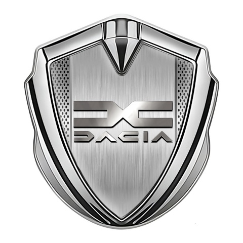 Dacia Domed Emblem Badge Silver Polished Panel Metallic Color Logo