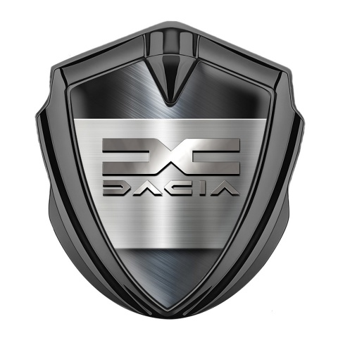 Dacia Bodyside Domed Emblem Graphite Brushed Base Metallic Color Logo