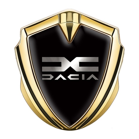 Dacia Emblem Metal Badge Silver Black Print Metallic Color Logo