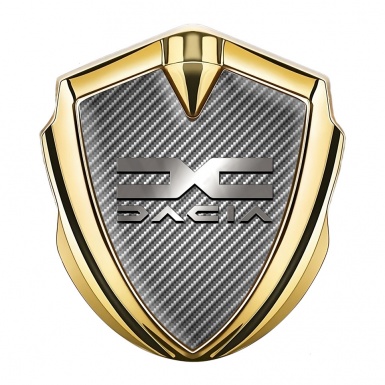 Dacia Emblem Car Badge Gold Light Carbon Metallic Logo Design