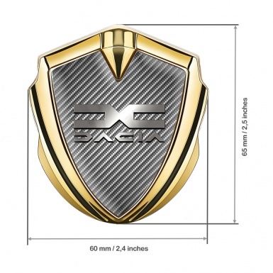 Dacia Emblem Car Badge Gold Light Carbon Metallic Logo Design