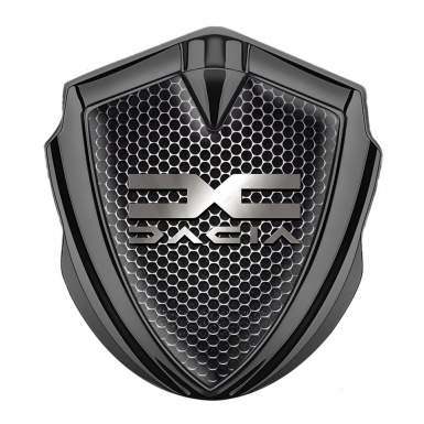 Dacia Badge Self Adhesive Graphite Dark Grate Metallic Logo Design