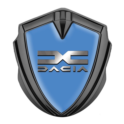 Dacia Emblem Fender Badge Graphite Glacial Blue Metallic Logo Design