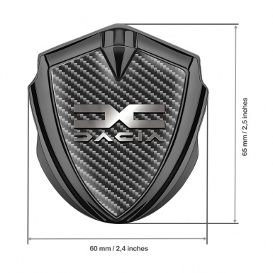 Dacia Fender Emblem Badge Graphite Dark Carbon Polished Logo Design