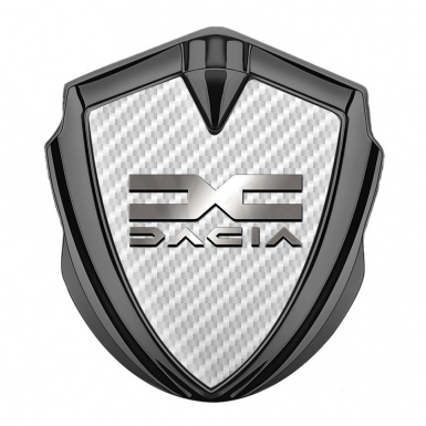 Dacia Emblem Trunk Badge Graphite White Carbon Polished Logo Edition