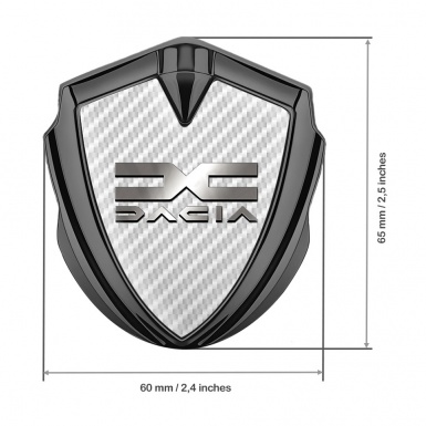 Dacia Emblem Trunk Badge Graphite White Carbon Polished Logo Edition