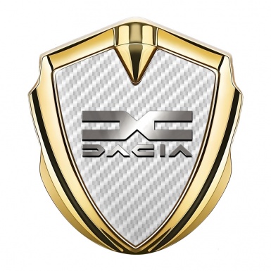 Dacia Emblem Trunk Badge Gold White Carbon Polished Logo Edition