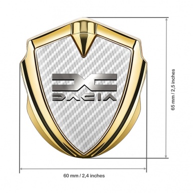 Dacia Emblem Trunk Badge Gold White Carbon Polished Logo Edition