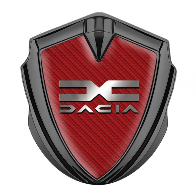 Dacia Emblem Self Adhesive Graphite Red Carbon Polished Logo Edition
