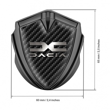 Dacia Metal Emblem Badge Graphite Black Carbon Polished Logo Edition