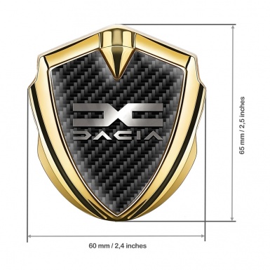 Dacia Metal Emblem Badge Gold Black Carbon Polished Logo Edition