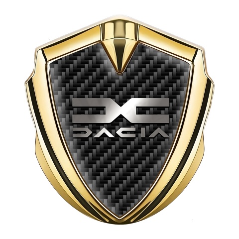 Dacia Metal Emblem Badge Gold Black Carbon Polished Logo Edition