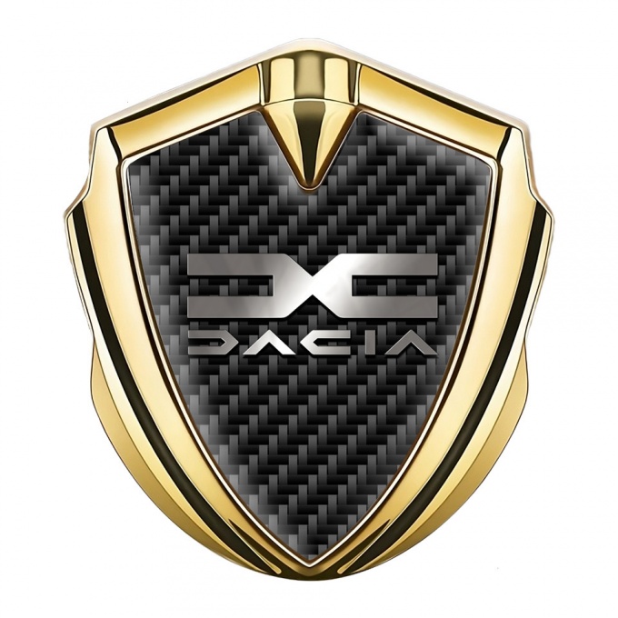 Dacia Metal Emblem Badge Gold Black Carbon Polished Logo Edition