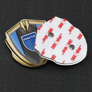 Dacia Emblem Ornament Badge Gold Glacial Base Blue Shield Logo