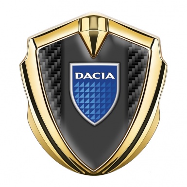 Dacia Bodyside Domed Emblem Gold Black Carbon Blue Shield Logo