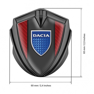 Dacia Emblem Metal Badge Graphite Red Carbon Blue Shield Logo