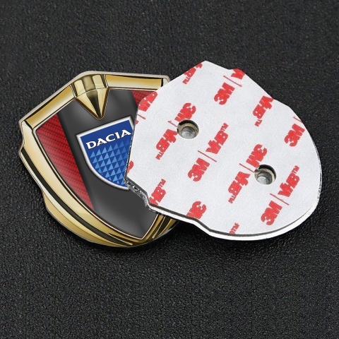 Dacia Emblem Metal Badge Gold Red Carbon Blue Shield Logo