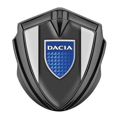 Dacia Silicon Emblem Badge Graphite Grey Base Blue Shield Logo