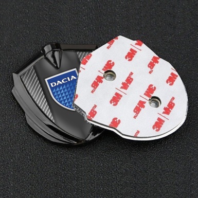 Dacia Badge Self Adhesive Graphite Light Carbon Blue Shield Logo