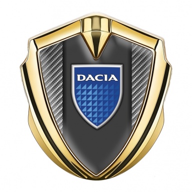 Dacia Badge Self Adhesive Gold Light Carbon Blue Shield Logo