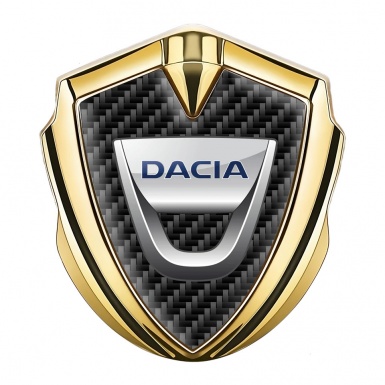 Dacia Emblem Self Adhesive Gold Black Carbon Classic Logo Edition
