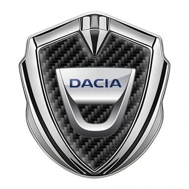 Dacia Emblem Self Adhesive Silver Black Carbon Classic Logo Edition