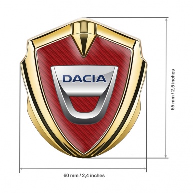 Dacia Metal Emblem Badge Gold Red Carbon Classic Logo Edition