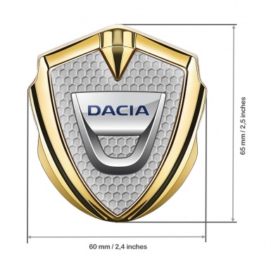 Dacia Emblem Ornament Badge Gold Honeycomb Classic Logo Design