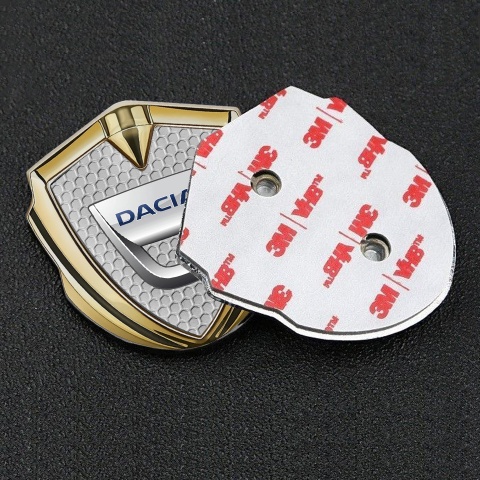 Dacia Emblem Ornament Badge Gold Honeycomb Classic Logo Design