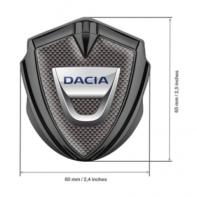 Dacia Bodyside Domed Emblem Graphite Grey Carbon Classic Logo Edition