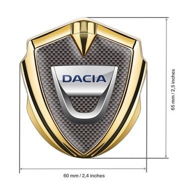 Dacia Bodyside Domed Emblem Gold Grey Carbon Classic Logo Edition