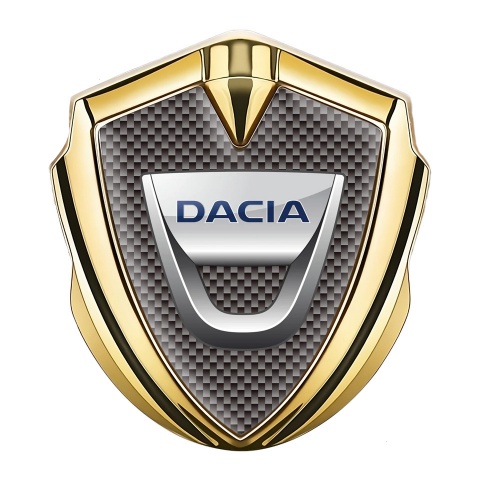 Dacia Bodyside Domed Emblem Gold Grey Carbon Classic Logo Edition