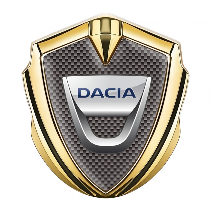 Dacia Bodyside Domed Emblem Gold Grey Carbon Classic Logo Edition