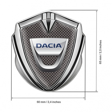 Dacia Bodyside Domed Emblem Silver Grey Carbon Classic Logo Edition