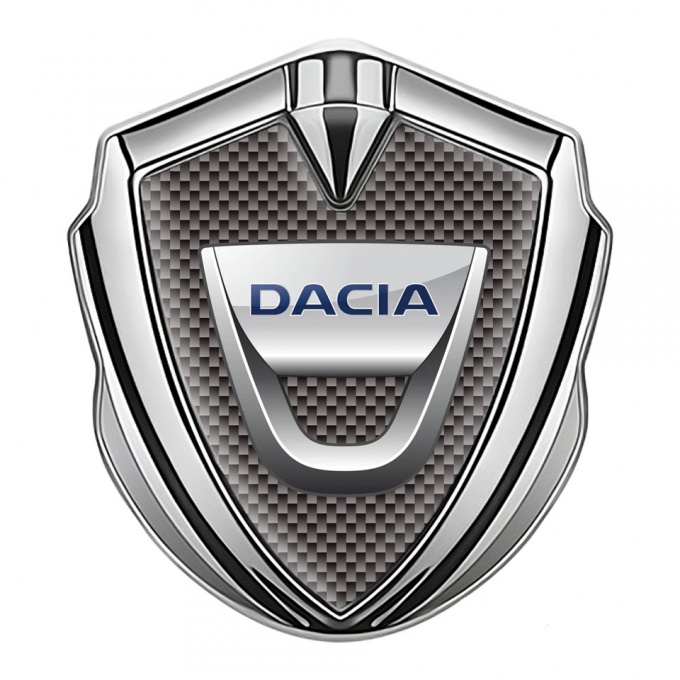 Dacia Bodyside Domed Emblem Silver Grey Carbon Classic Logo Edition