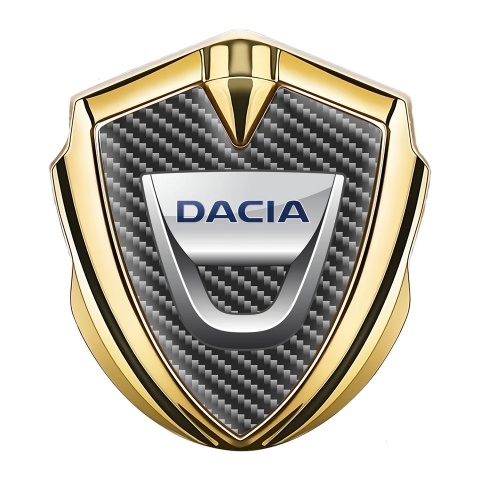 Dacia Emblem Metal Badge Gold Dark Carbon Classic Logo Edition