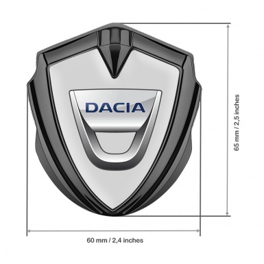 Dacia 3d Emblem Badge Graphite Grey Base Classic Logo Design